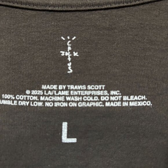 Travis Scott Jack Boys 2 Rap Brown Oversized T-Shirt Size Large - Picture 4 of 5
